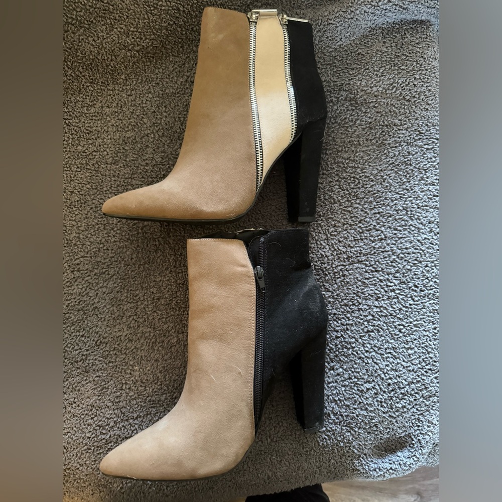 Colorblock Heeled Booties